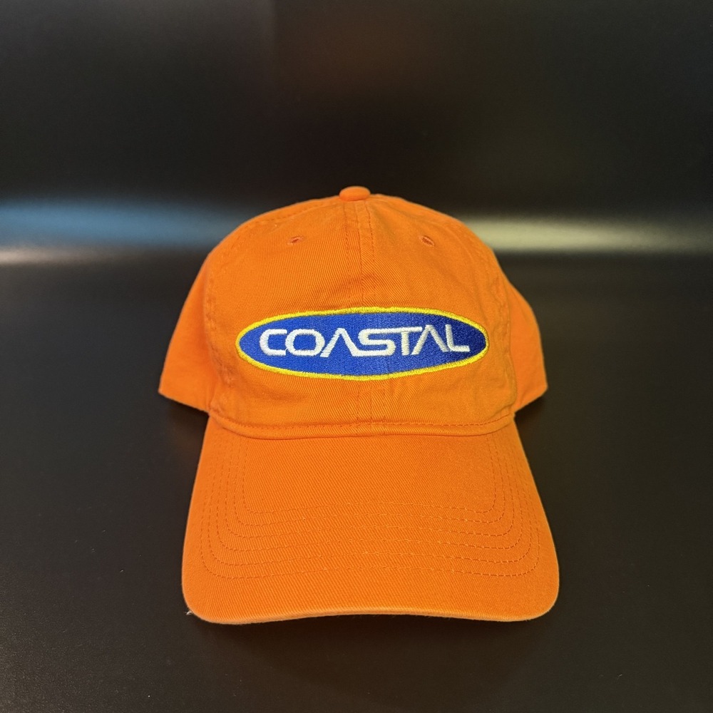 Coastal Logo Orange Cotton Baseball Cap Adjustable Mens‎ Womens OSFM